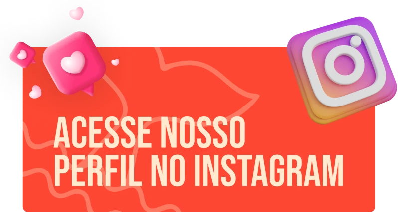 Banner indicando o acesso para o perfil no instagram